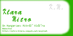 klara mitro business card